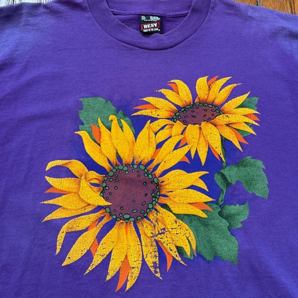 1993 Sunflowers Vintage Single Stitch T-Shirt - Picture 3 of 10